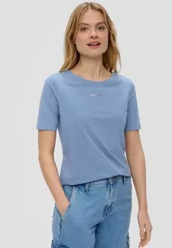 Футболка базовая MIT LOGOPRINT s.Oliver, цвет blassblau