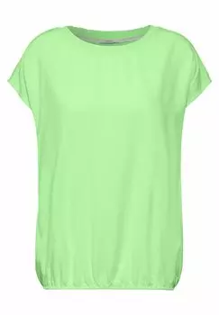 Футболка базовая Mit Raffung Cecil, зеленая