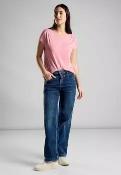 Футболка базовая Mit Raffung Street One, розовая