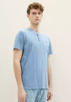 Футболка базовая MIT STARKER WASCHUNG TOM TAILOR, цвет greyish mid blue