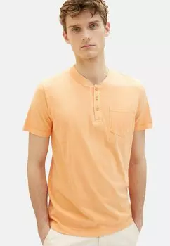 Футболка базовая MIT STARKER WASCHUNG TOM TAILOR, цвет washed out orange