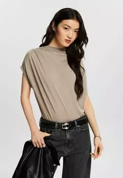 Футболка базовая MIT STEHKRAGEN Esprit, цвет light taupe