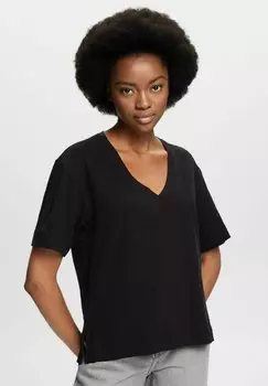 Футболка базовая MIT V-AUSSCHN Esprit, цвет black