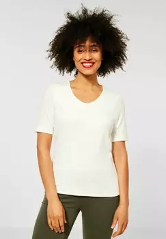 Футболка базовая MIT V-AUSSCHNITT Street One, цвет wei