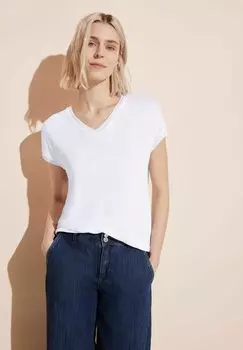 Футболка базовая Mit V-Neck Street One, белая