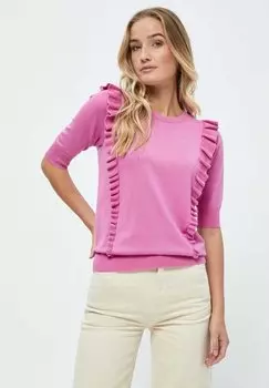 Футболка базовая MIVESIA KNIT T-SHIRT. Minus, цвет super pink