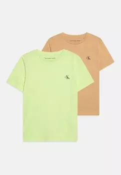 Футболка базовая MONOGRAM UNISEX 2 PACK Calvin Klein Jeans, цвет exotic mint/warm sand