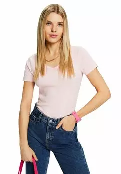 Футболка базовая NOS V-NK Esprit, цвет pastel pink