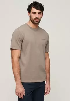 Футболка базовая OVERDYED LOGO Superdry, цвет deep beige slub