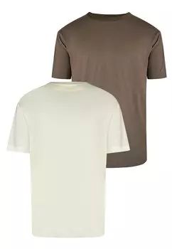 Футболка базовая Pack Of 2 SIKSILK, экрю коричневая