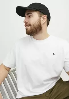 Футболка базовая Plus Size Einfarbig Jack & Jones, белая