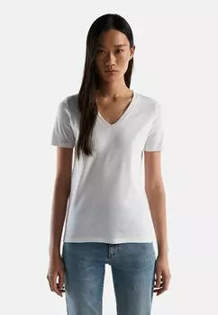 Футболка базовая PURE WITH V-NECK United Colors of Benetton, цвет white