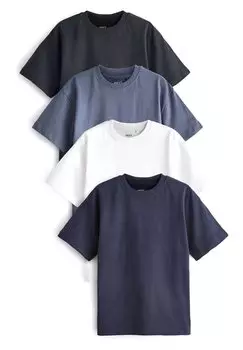 Футболка базовая RELAXED FIT T-SHIRTS 4 PACK Next, цвет blues
