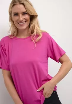 Футболка базовая Rida O-Neck Kaffe, розово-фиолетовая