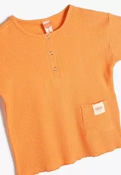 Футболка базовая Round Collar Short Sleeve Koton, оранжевая