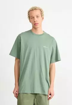 Футболка базовая SCRIPT EMBROIDERY Carhartt WIP, цвет park/white