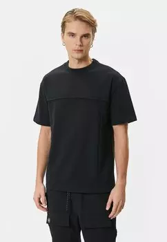 Футболка базовая Seam Detail Crew Neck Short Sleeve Koton, черная