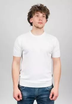 Футболка базовая Short Sleeve Dalle Piane Cashmere, бьянко