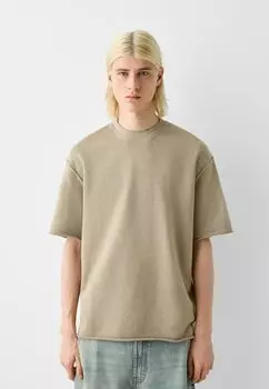 Футболка базовая SHORT SLEEVE FADED Bershka, цвет camel
