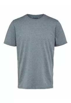 Футболка базовая Slhaspen Ss O Neck W Noos Selected, цвет medium grey melange