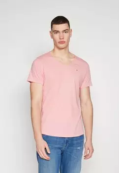 Футболка базовая SLIM JASPER V NECK Tommy Jeans, цвет tickled pink