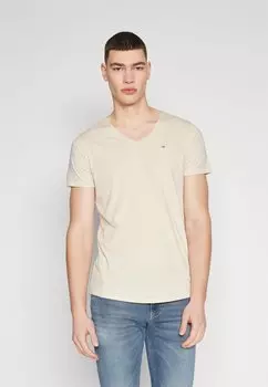 Футболка базовая SLIM JASPER V NECK Tommy Jeans, цвет newsprint