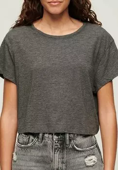 Футболка базовая SLOUCHY CROPPED Superdry, цвет cosmo grey marl