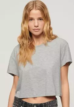 Футболка базовая SLOUCHY CROPPED Superdry, цвет pepper grey marl