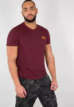 Футболка базовая SMALL LOGO Alpha Industries, цвет burgundy