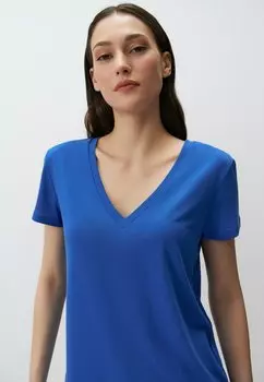 Футболка базовая Straight Fit V-Neck Short Sleeved Jimmy Key, синяя