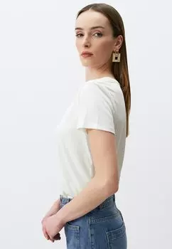 Футболка базовая Straight Fit V-Neck Short Sleeved Jimmy Key, белая