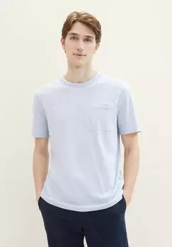 Футболка базовая TOM TAILOR, цвет foggy blue finestripe