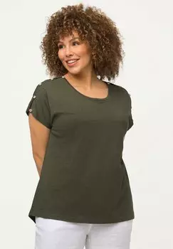 Футболка базовая Ulla Popken, цвет khaki