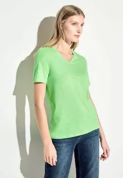 Футболка базовая V-Neck Cecil, зеленая