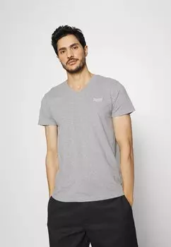 Футболка базовая VINTAGE LOGO VEE TEE Superdry, цвет grey marl