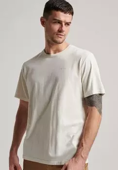 Футболка базовая VINTAGE MARK Superdry, цвет bone white