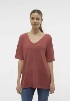 Футболка базовая VMEDDIE Vero Moda, цвет marsala