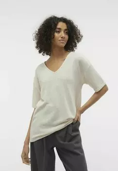Футболка базовая VMEDDIE Vero Moda, цвет oatmeal