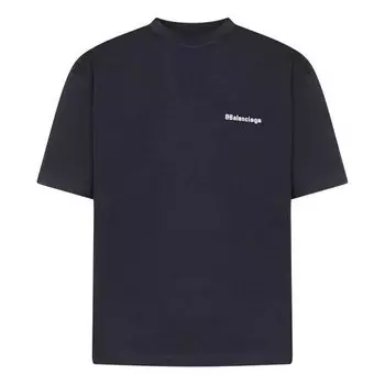Футболка bb corporate t-shirt medium fit 'navy' Balenciaga, синий