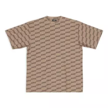 Футболка bb monogram swim t-shirt 'beige' Balenciaga, бежевый