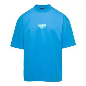 Футболка bb paris icon t-shirt medium fit 'blue sky' Balenciaga, голубой