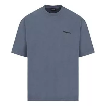 Футболка bb t-shirt medium fit 'blue black' Balenciaga, синий