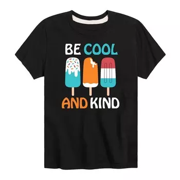Футболка Be Cool And Kind с рисунком мороженого для мальчиков 8–20 лет Licensed Character, черный
