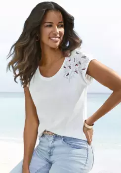 Футболка Beachtime с игривым принтом, кремовый