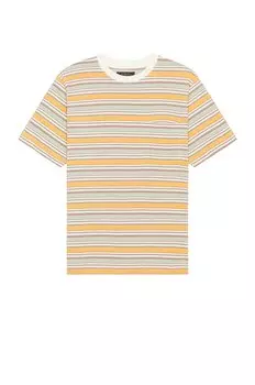 Футболка Beams Plus Multi Stripe Pocket, белый
