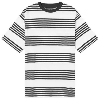 Футболка Beams Plus Nep Stripe Pocket T-Shirt, белый