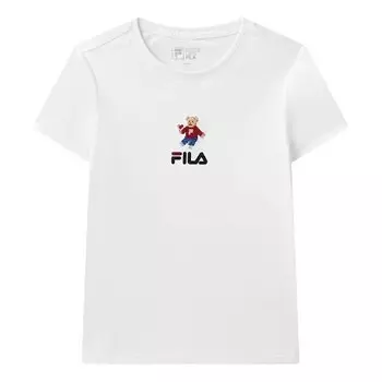 Футболка bear pattern round neck pullover short sleeve white Fila, белый