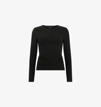 Футболка Bec с длинными рукавами из эластичного джерси Allsaints, черный