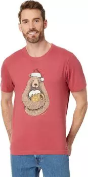 Футболка Beer Hug Santa Bear с короткими рукавами Crusher Life is Good, цвет Faded Red