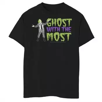 Футболка Beetlejuice Ghost с текстовым плакатом и графическим изображением для мальчиков 8–20 лет Licensed Character